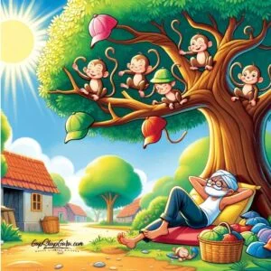The Monkey And The Cap Seller Story With Moral For Kids 2 The Monkey And The Cap Seller Full Story
