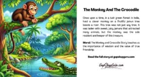 The Monkey and Crocodile Story With Moral For Kids