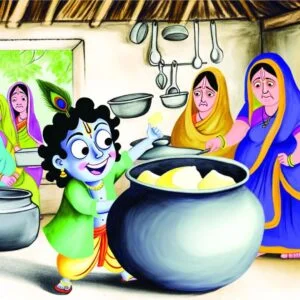 10 Childhood Stories of Lord Krishna For Kids 6 The Story of Lord Krishna Stealing Butter